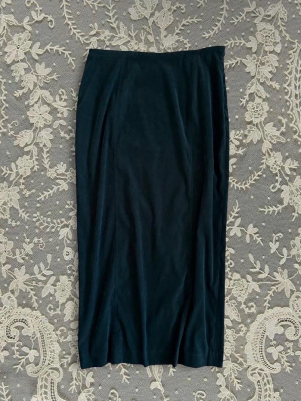 Vintage Freeport Studio Dark Forest Green Twill Midi Skirt Whimsy Dreamy Fairy